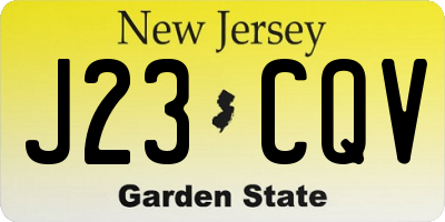 NJ license plate J23CQV