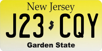 NJ license plate J23CQY
