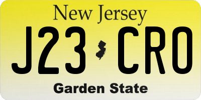 NJ license plate J23CRO