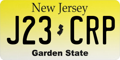 NJ license plate J23CRP