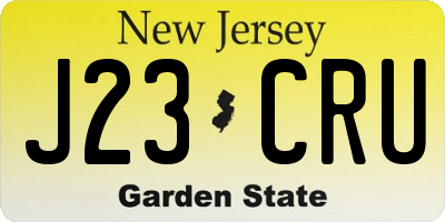 NJ license plate J23CRU