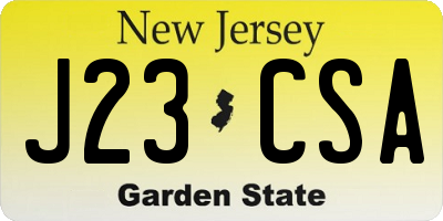 NJ license plate J23CSA