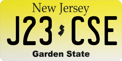NJ license plate J23CSE