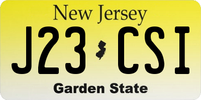 NJ license plate J23CSI