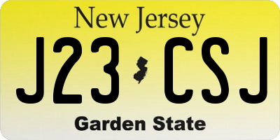 NJ license plate J23CSJ