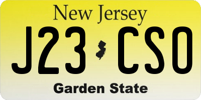 NJ license plate J23CSO