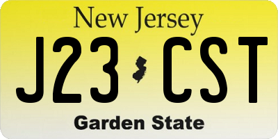 NJ license plate J23CST