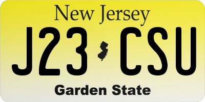 NJ license plate J23CSU