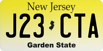 NJ license plate J23CTA