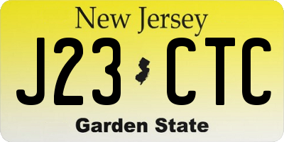 NJ license plate J23CTC