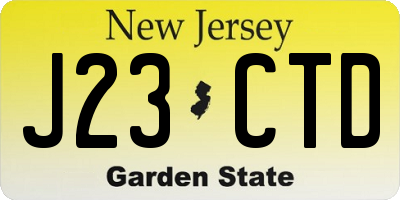 NJ license plate J23CTD