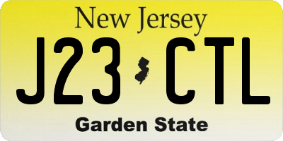 NJ license plate J23CTL