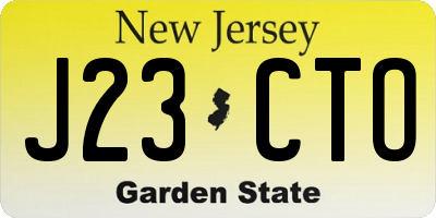 NJ license plate J23CTO