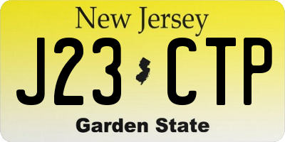 NJ license plate J23CTP