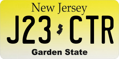 NJ license plate J23CTR