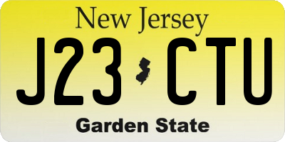 NJ license plate J23CTU