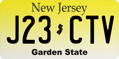 NJ license plate J23CTV