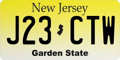 NJ license plate J23CTW