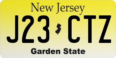 NJ license plate J23CTZ