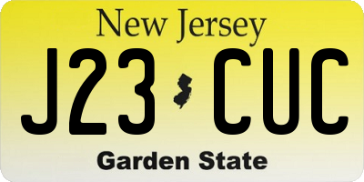 NJ license plate J23CUC
