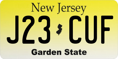 NJ license plate J23CUF
