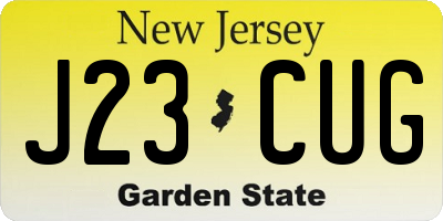 NJ license plate J23CUG