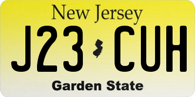 NJ license plate J23CUH
