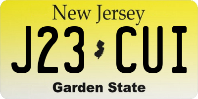 NJ license plate J23CUI