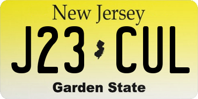 NJ license plate J23CUL