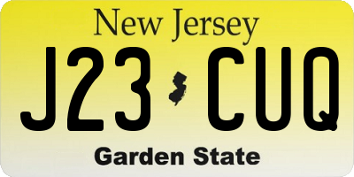 NJ license plate J23CUQ