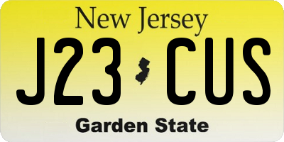 NJ license plate J23CUS