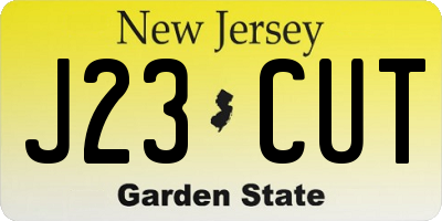 NJ license plate J23CUT