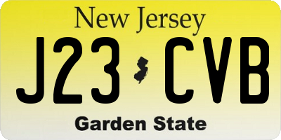 NJ license plate J23CVB