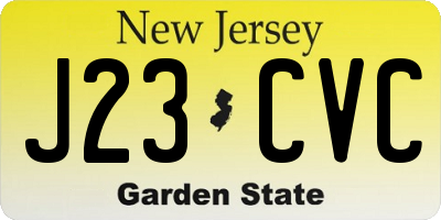 NJ license plate J23CVC