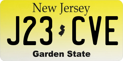 NJ license plate J23CVE