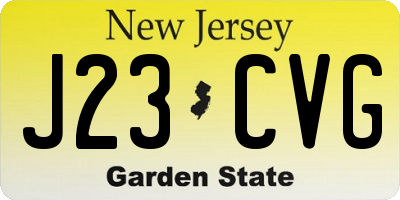 NJ license plate J23CVG