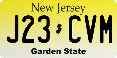 NJ license plate J23CVM