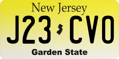 NJ license plate J23CVO