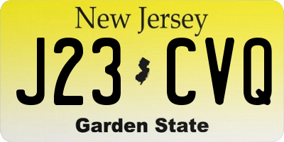 NJ license plate J23CVQ
