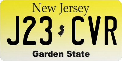 NJ license plate J23CVR