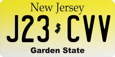 NJ license plate J23CVV