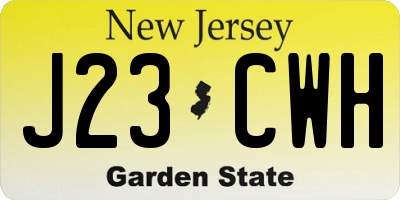 NJ license plate J23CWH