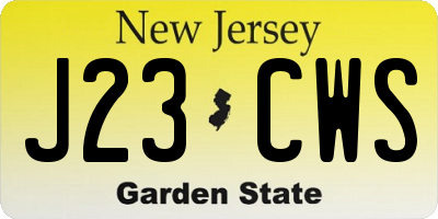 NJ license plate J23CWS