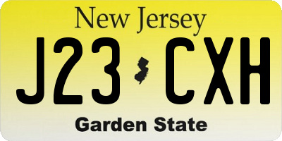 NJ license plate J23CXH