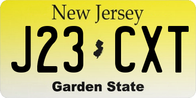 NJ license plate J23CXT