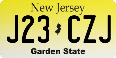 NJ license plate J23CZJ