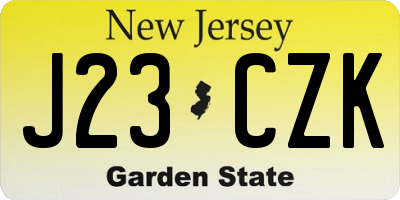NJ license plate J23CZK
