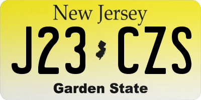 NJ license plate J23CZS