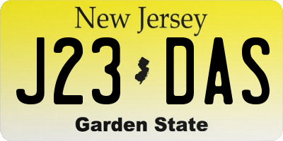 NJ license plate J23DAS