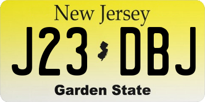 NJ license plate J23DBJ